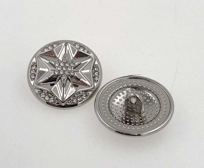 Botões decorativos com haste – Design de estrela de strass premium para roupas de moda